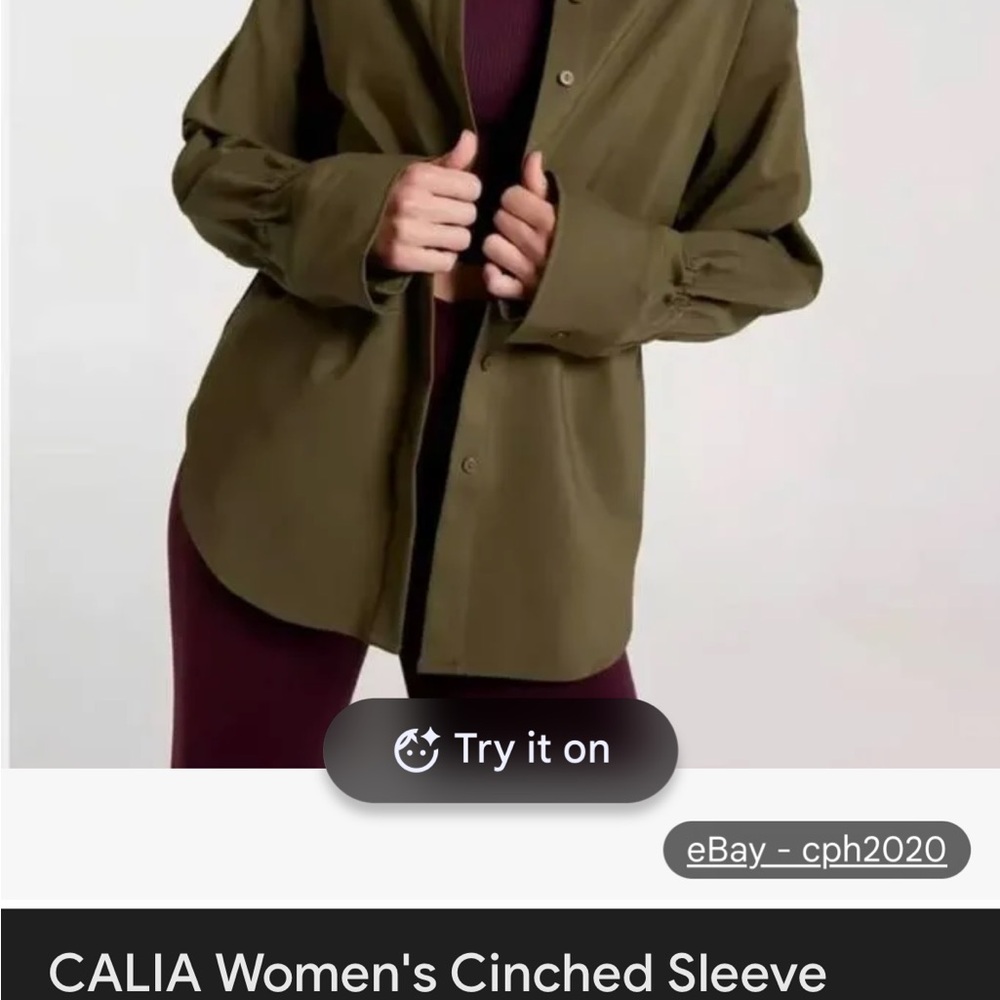 CALIA by Carrie Underwood Olive Green Button-Down Shirt